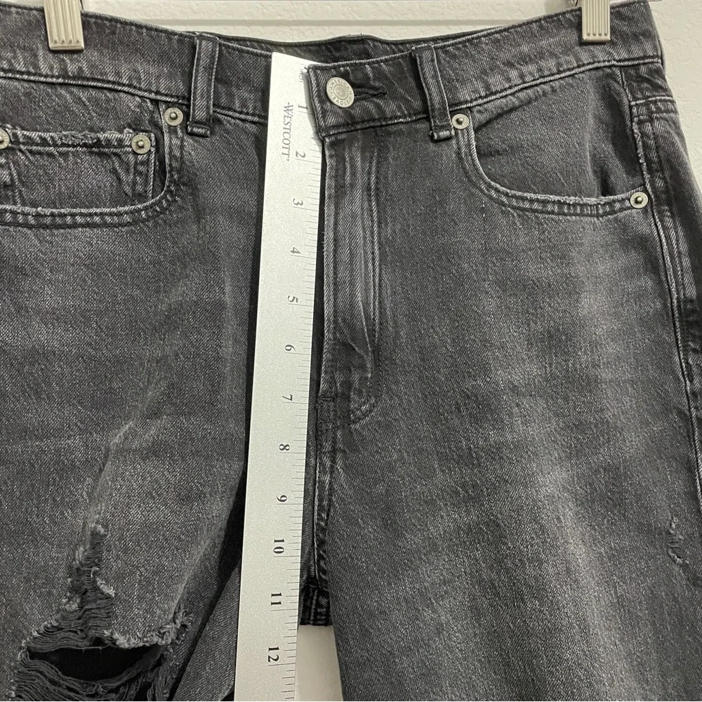 American Eagle Skater Jean High Rise Black Distressed Wide Leg Womens 6 - Picture 11 of 13